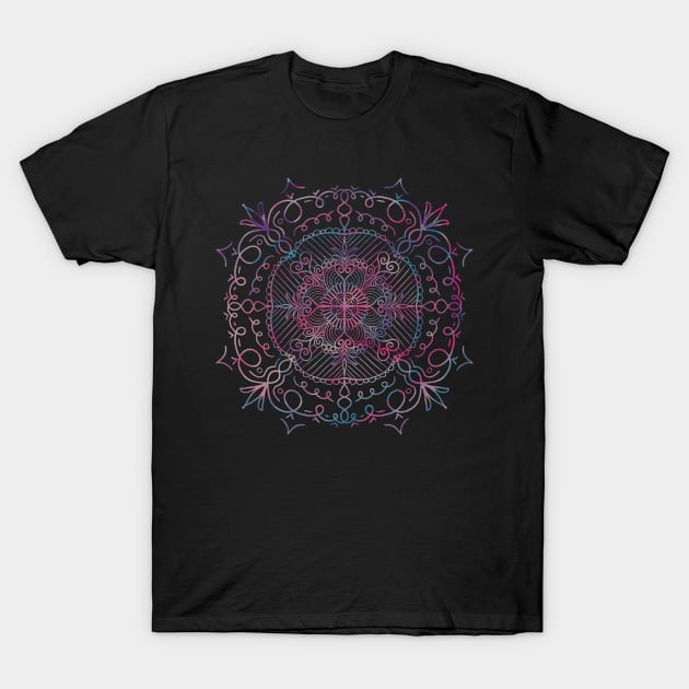 Colorful Flowers & Hearts Mandala T-Shirt by nathalieaynie